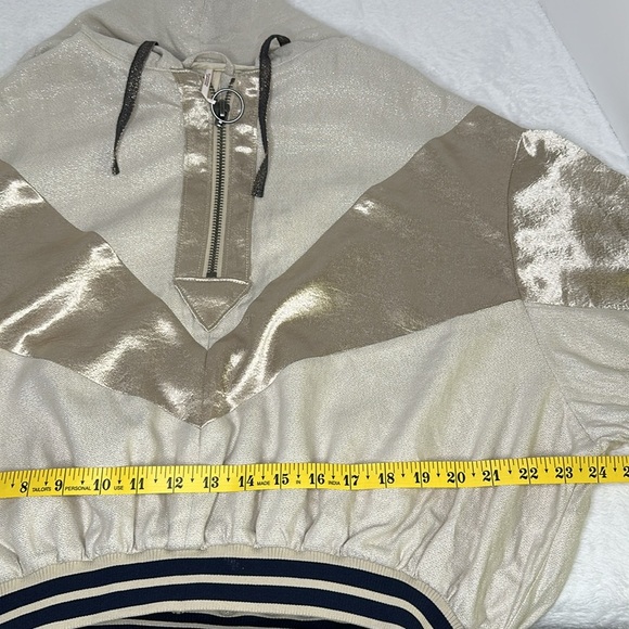 Free People Starshine Quarter Zip Jacket in Ivory Combo XS - Picture 14 of 15